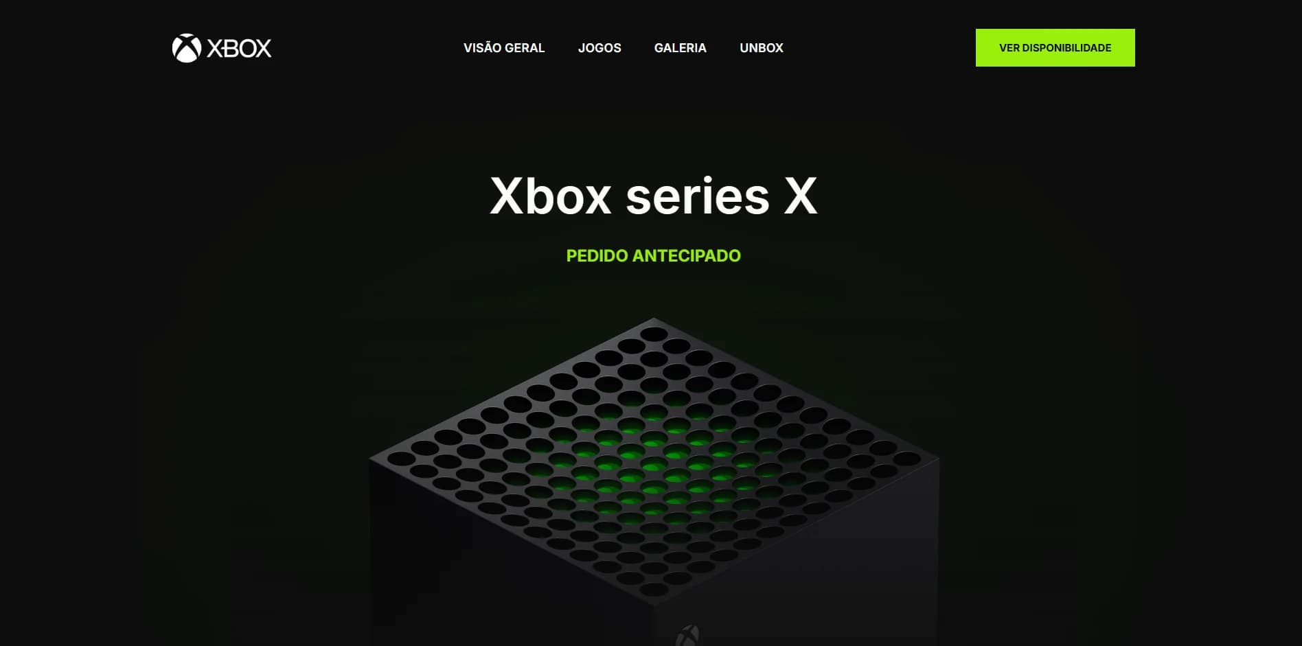 Screenshot do projeto Xbox Series X